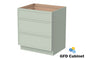 3DB30 Slim Shaker 3-Drawer Base Cabinet 30"Wx34-1/2"Hx24"D