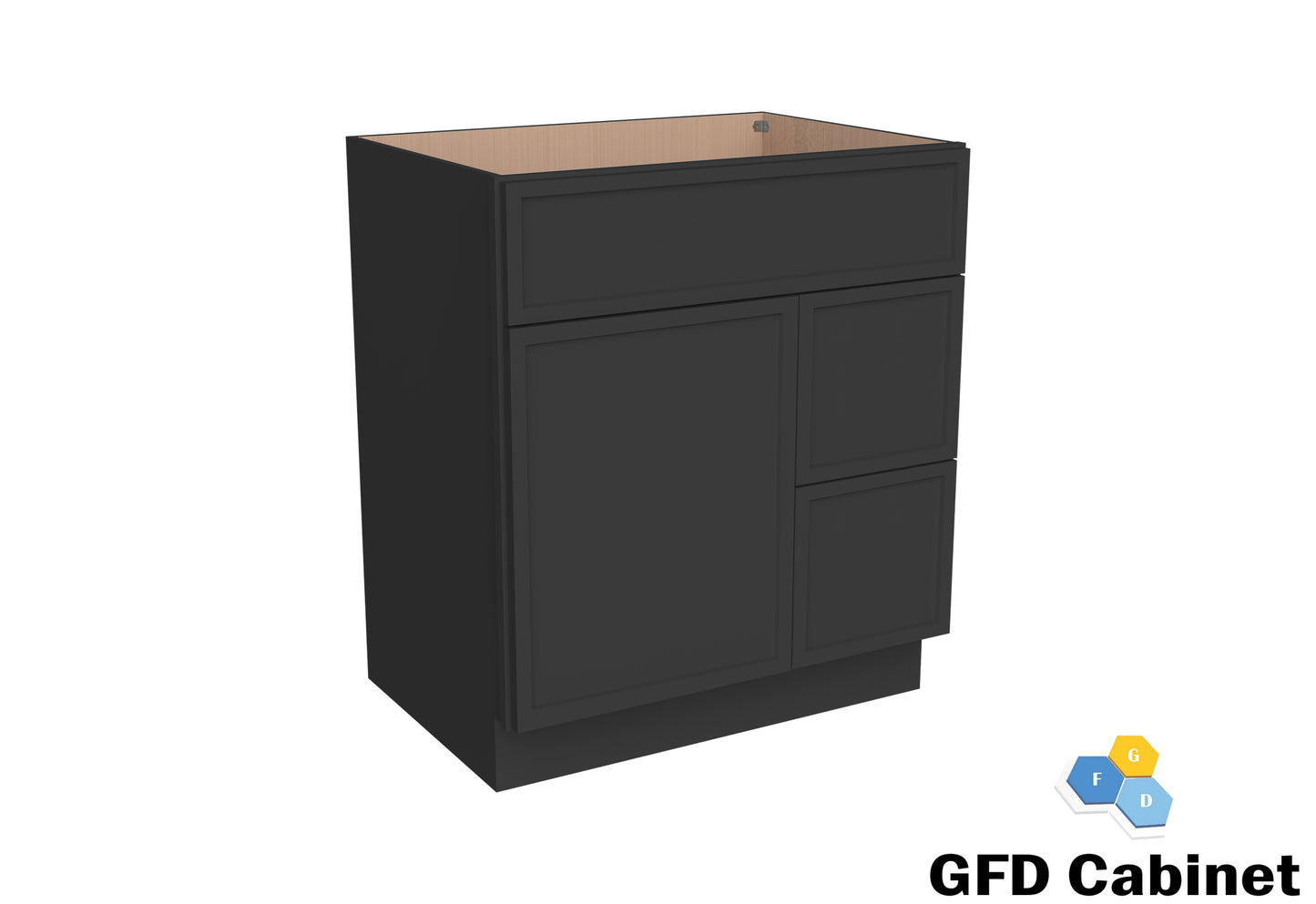 VDB3021R Vanity Sink 3-Drawers Right Side Drawer 30"Wx34-1/2"Hx21"D