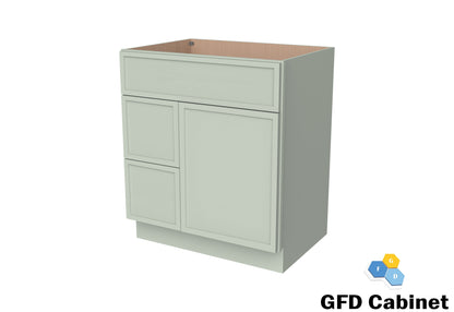 VDB3021L Vanity Sink 3-Drawers Left Side Drawer 30"Wx34-1/2"Hx21"D