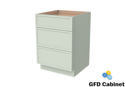 VDB1521 Slim Shaker Vanity 3-Drawer Base15"Wx34-1/2"Hx21"D
