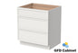 3DB30 Slim Shaker 3-Drawer Base Cabinet 30"Wx34-1/2"Hx24"D
