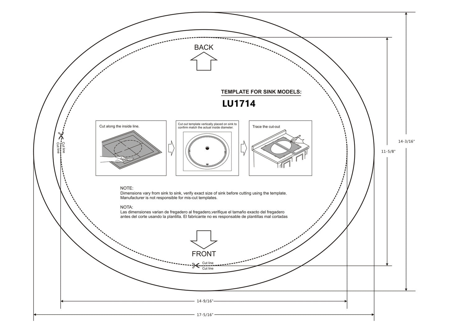 LU1714 White Ceramic Undermount Basin