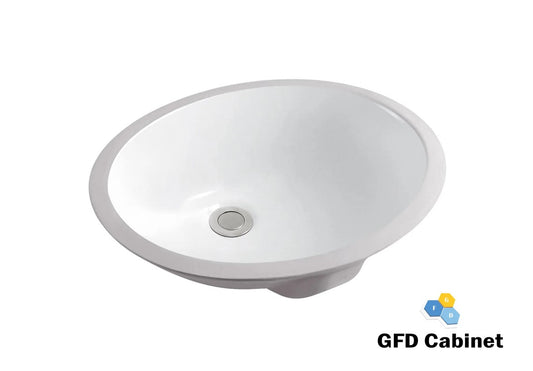 LU1714 18 Gauge (18G) White Ceramic Undermount Basin Inside