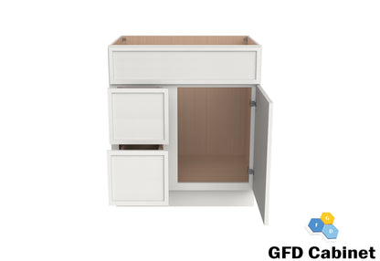 VDB3021L Vanity Sink 3-Drawers Left Side Drawer 30"Wx34-1/2"Hx21"D