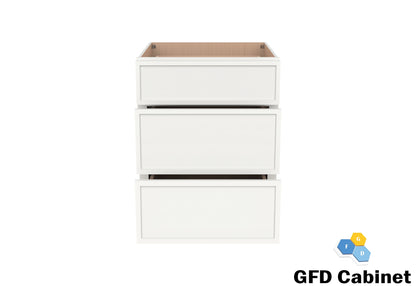 VDB1521 Slim Shaker Vanity 3-Drawer Base15"Wx34-1/2"Hx21"D