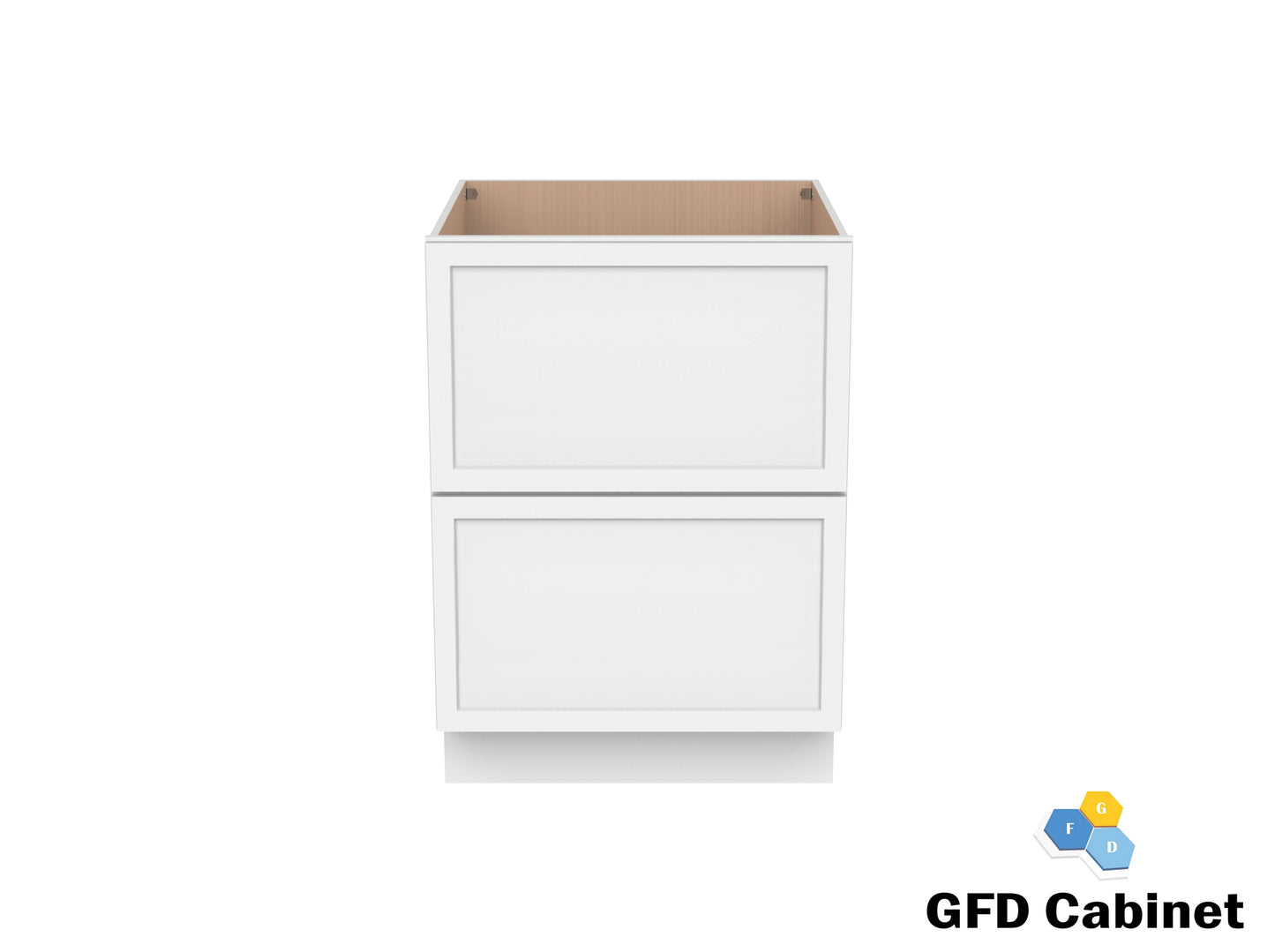 2DB24 Slim Shaker 2-Drawer Base Cabinet 24"Wx34-1/2"Hx24"D