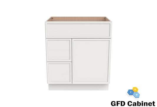 VDB3021L Vanity Sink 3-Drawers Left Side Drawer 30"Wx34-1/2"Hx21"D