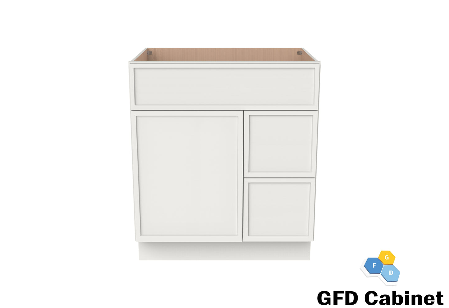 VDB3021R Vanity Sink 3-Drawers Right Side Drawer 30"Wx34-1/2"Hx21"D