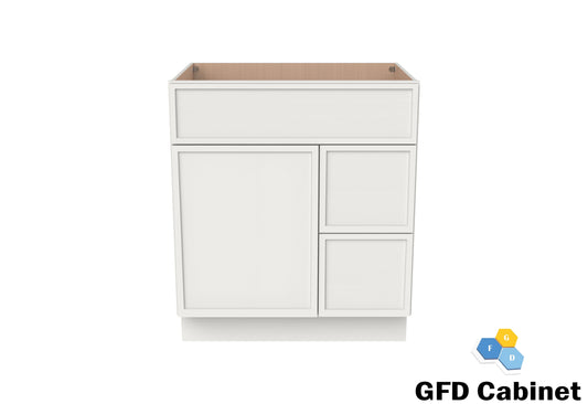 VDB3021R Vanity Sink 3-Drawers Right Side Drawer 30"Wx34-1/2"Hx21"D
