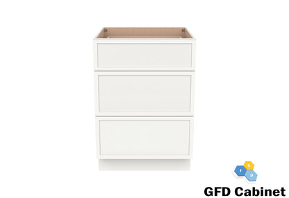 VDB1521 Slim Shaker Vanity 3-Drawer Base15"Wx34-1/2"Hx21"D