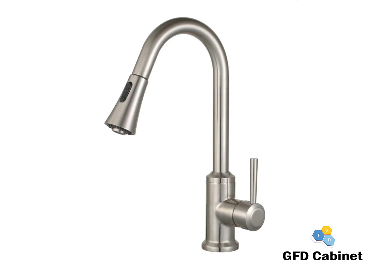 N88486 Single Handle Pull Down Kitchen Faucet Brushed Nickel