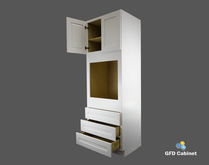 OC3190 Shaker Style Oven Cabinet 31"Wx90"Hx24"D 2 Door 3 Drawers