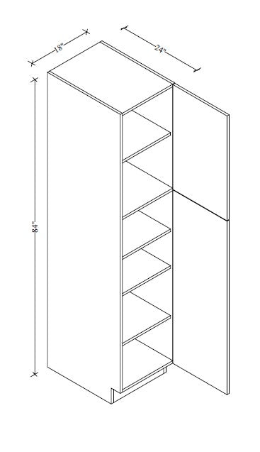 PC1884 Frameless Wall Pantry 18"Wx84"Hx24"D