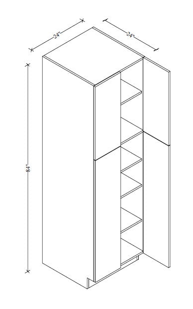 PC2484 Frameless Wall Pantry 24"Wx84"Hx24"D