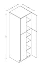 PC2484 Frameless Wall Pantry 24"Wx84"Hx24"D