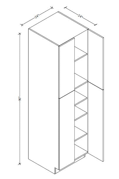 PC2490 Frameless Wall Pantry 24"Wx90"Hx24"D