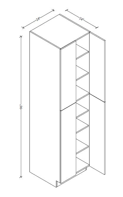 PC2496 Frameless Wall Pantry 24"Wx96"Hx24"D