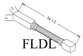 POST-FLDL Shaker Style Cabinet Fluted Decorative Leg 34.5"Wx3"Hx3"D