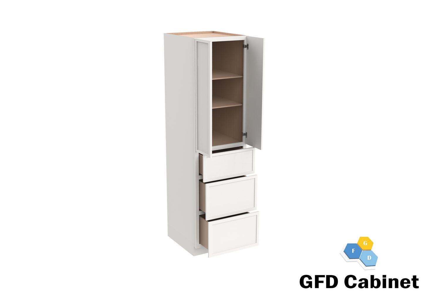 PC3684 Slim Shaker Wall Pantry 36"Wx84"Hx24"D