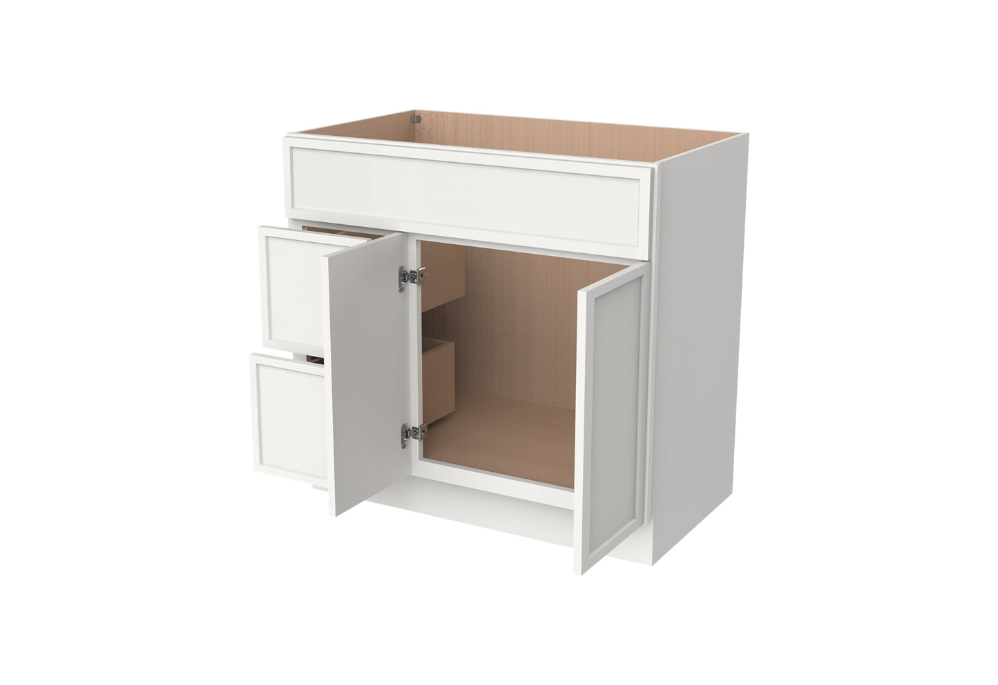 VDB3621L Vanity Sink 3-Drawers Left Side Drawer 36"Wx34-1/2"Hx21"D