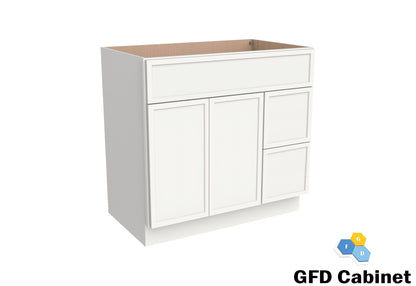 VDB3621R Vanity Sink 3-Drawers Right Side Drawer 36"Wx34-1/2"Hx21"D