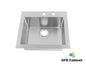RD2522-12" 18 Gauge (18G) Round Corners Topmount Stainless Steel Single bowl Laundry Sink