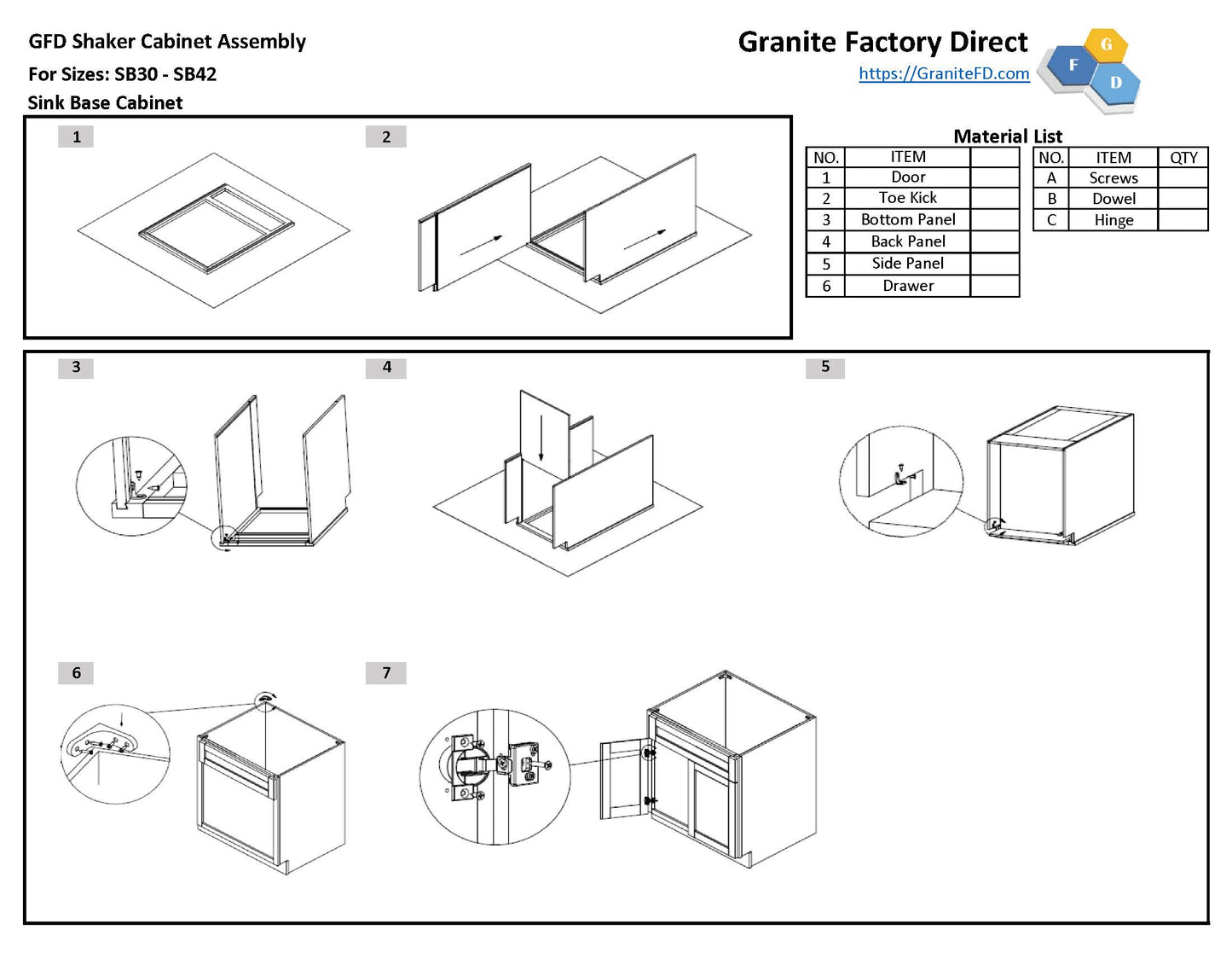 SB30 Sink Base 30"Wx34-1/2"Hx24"D