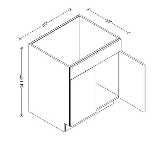 SB30 Sink Base 30"Wx34-1/2"Hx24"D