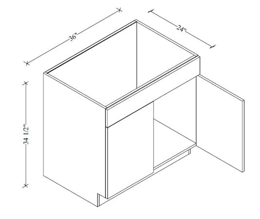 SB36 Sink Base 36"Wx34-1/2"Hx24"D