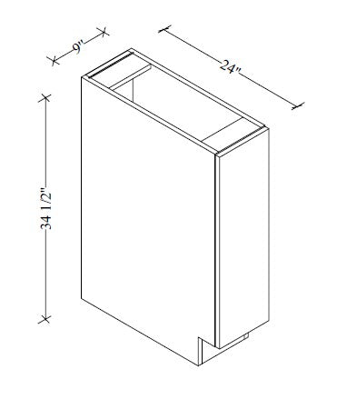 SBP09 Base Spice Rack 9"Wx34-1/2"Hx24"D Left Opening