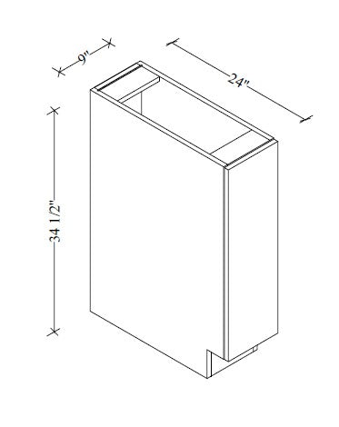 SBP09 Base Spice Rack 9"Wx34-1/2"Hx24"D Right Opening