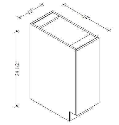 SBP12 Base Spice Rack 6"Wx34-1/2"Hx24"D Left Opening