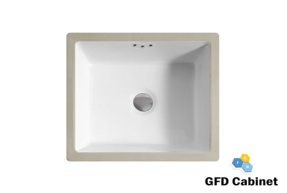 SF1614 Rectangular Ceramic Undermount Bathroom Sink with Overflow