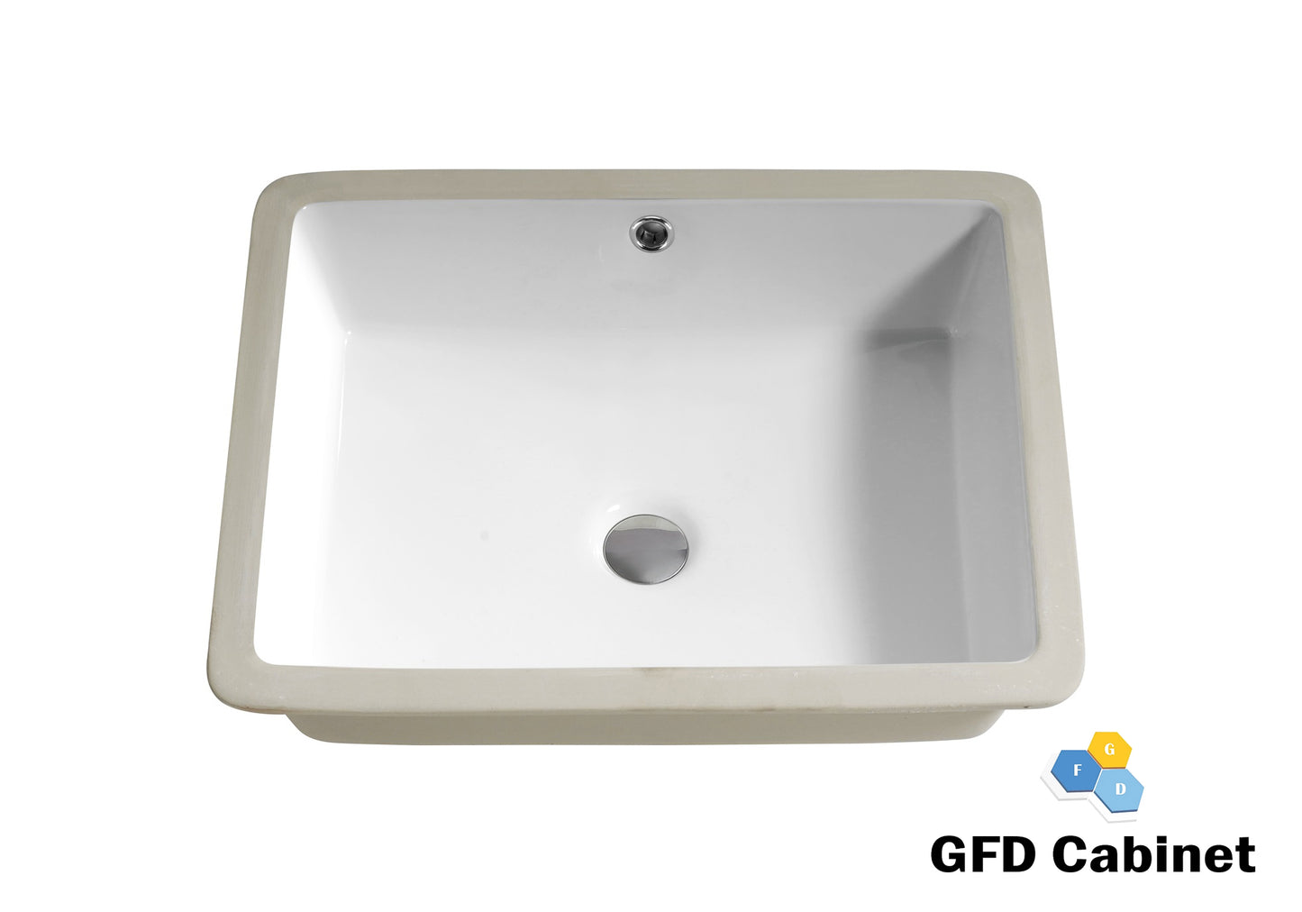 SF1915 Rectangular Ceramic Undermount Bathroom Sink with Overflow