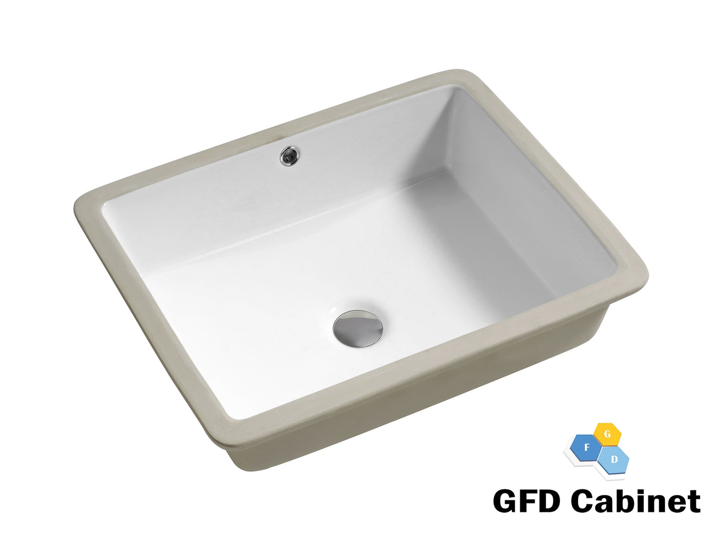 SF1915 Rectangular Ceramic Undermount Bathroom Sink with Overflow