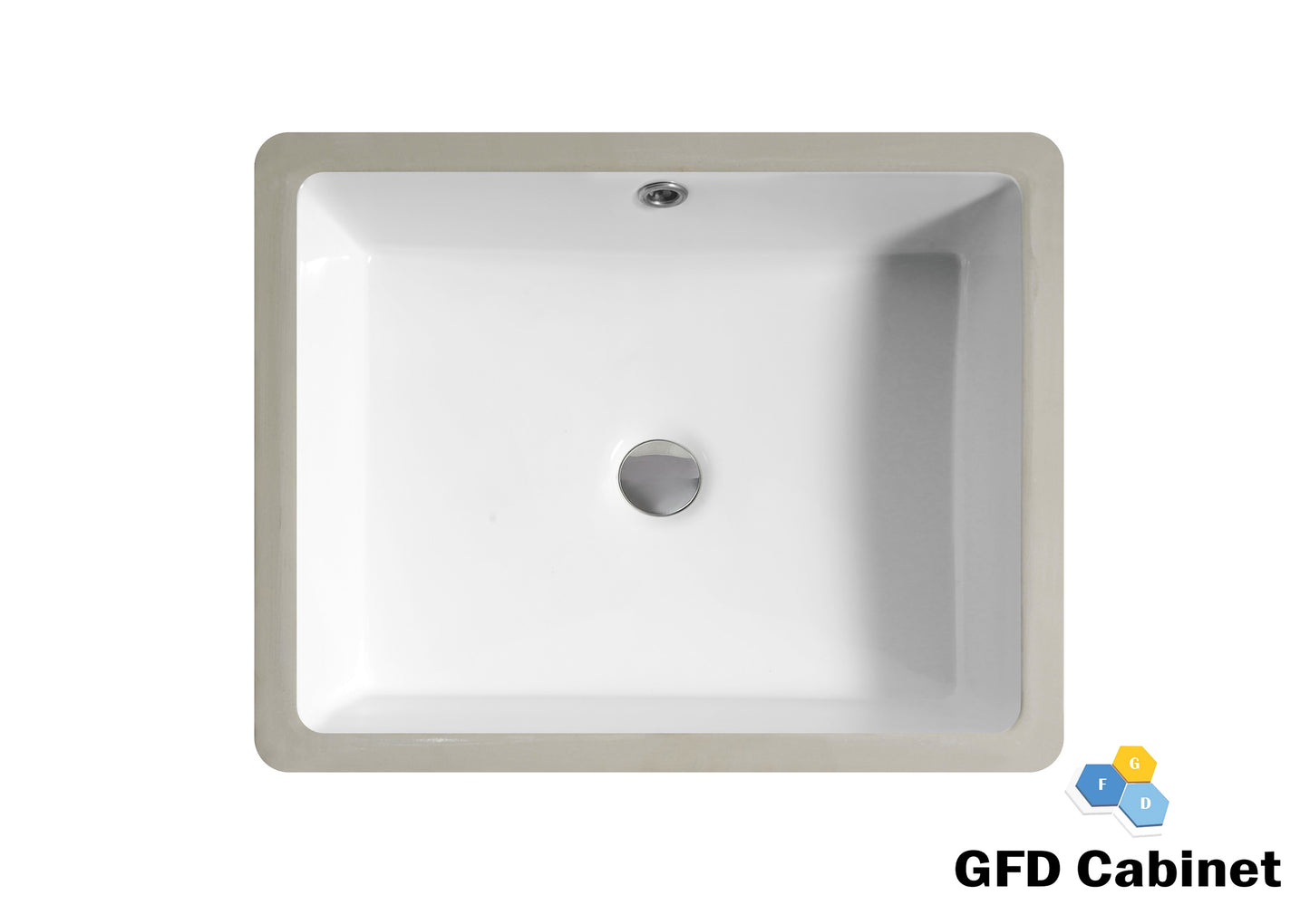 SF1915 Rectangular Ceramic Undermount Bathroom Sink with Overflow