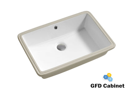 SF-2014 Rectangular Ceramic Undermount Bathroom Sink with Overflow