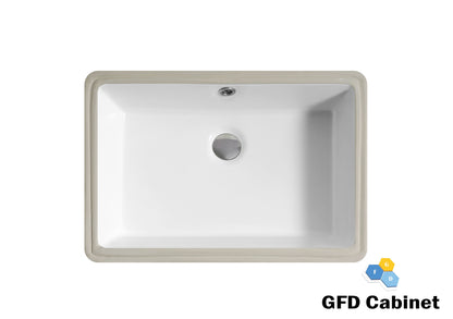 SF-2014 Rectangular Ceramic Undermount Bathroom Sink with Overflow