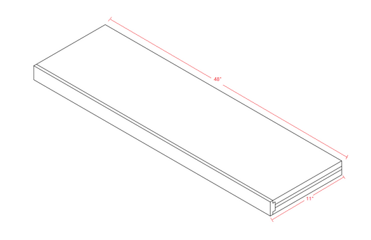 SHELF48 Shaker Style Cabinet Floating Shelf 48"Wx11"Hx1 6/7"D