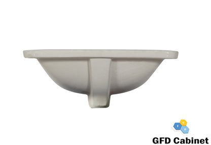 SK-1712 Rectangular Ceramic Undermount Bathroom Sink with Overflow