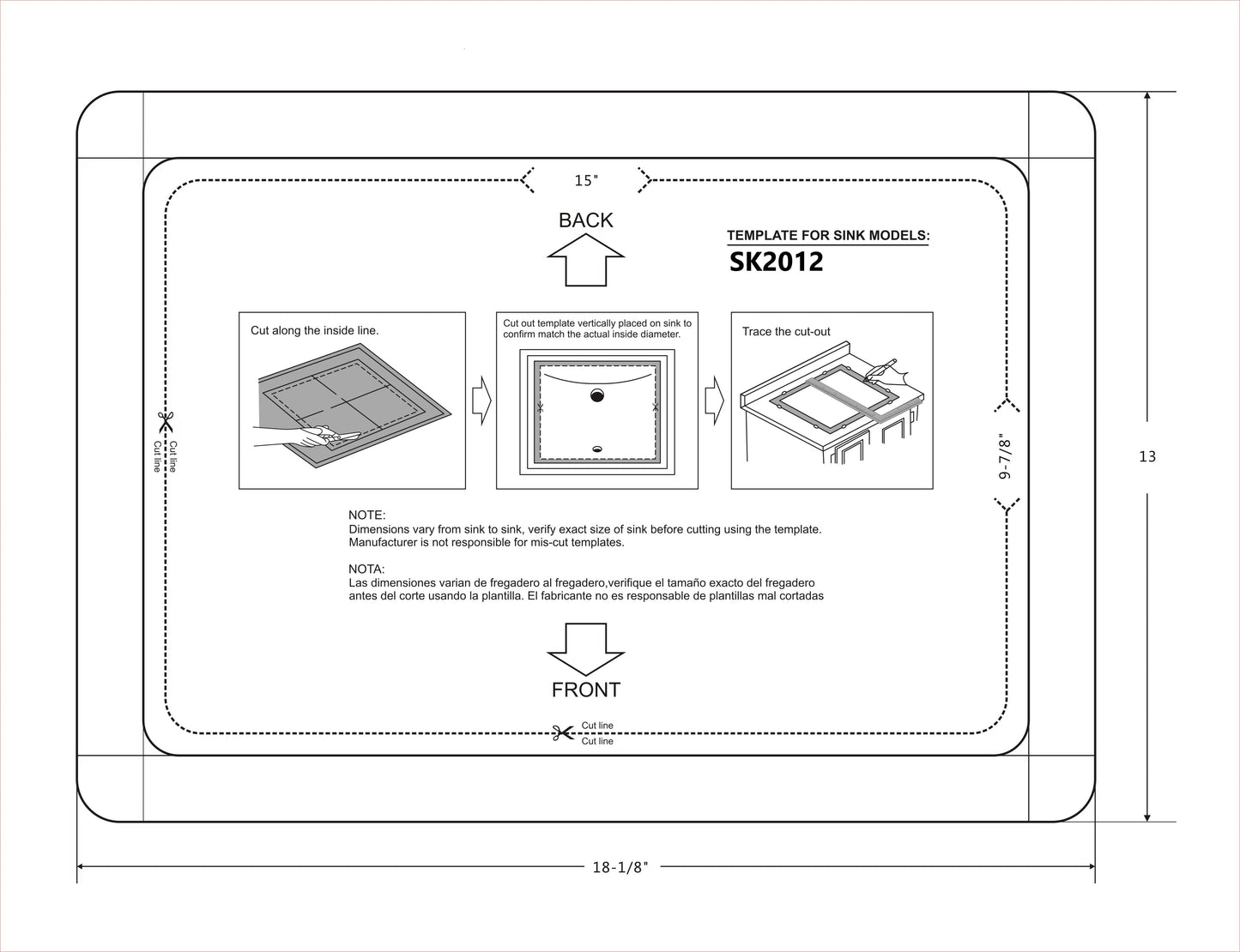 SK-2012-WH Rectangular Ceramic Undermount Basin