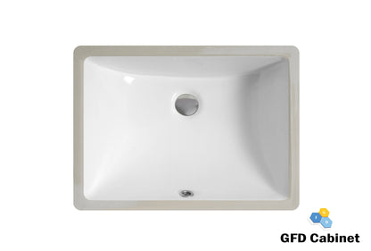SK-2013-WH Rectangular Ceramic Undermount Basin White Color