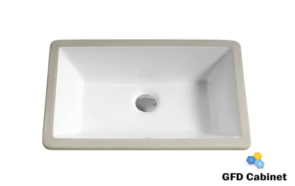 SK-2113 Rectangular Ceramic Undermount Bathroom Sink with Overflow