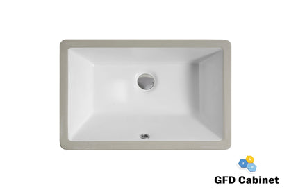 SK-2113 Rectangular Ceramic Undermount Bathroom Sink with Overflow