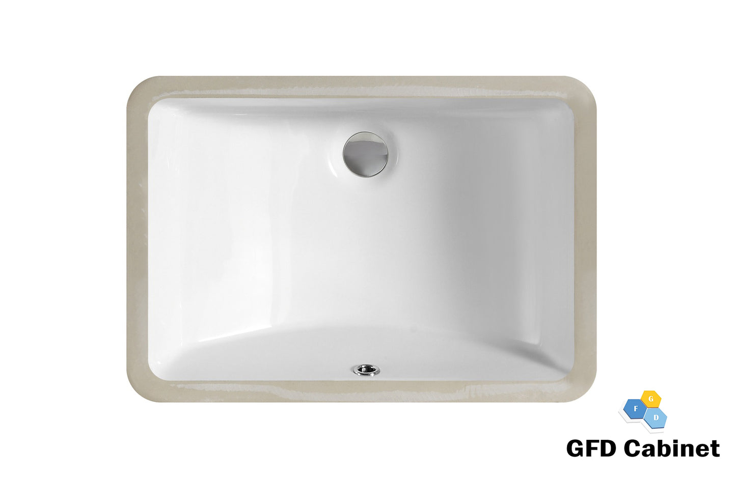 SK-2254-WH Rectangular Ceramic Undermount Basin white Color