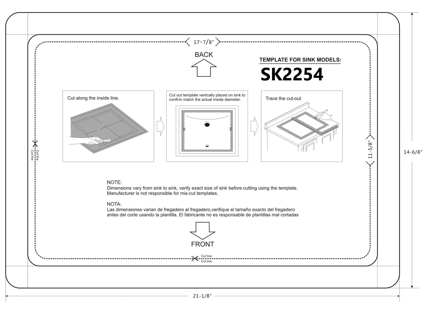 SK-2254-WH Rectangular Ceramic Undermount Basin white Color