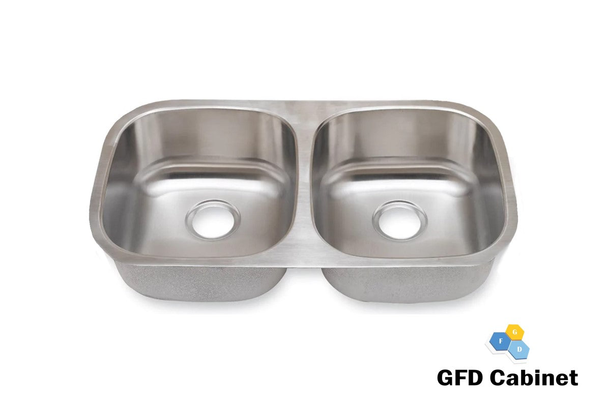 SM502 18 Gauge (18G) Undermount Double Bowl (50/50) T-304 Stainless Steel Sink
