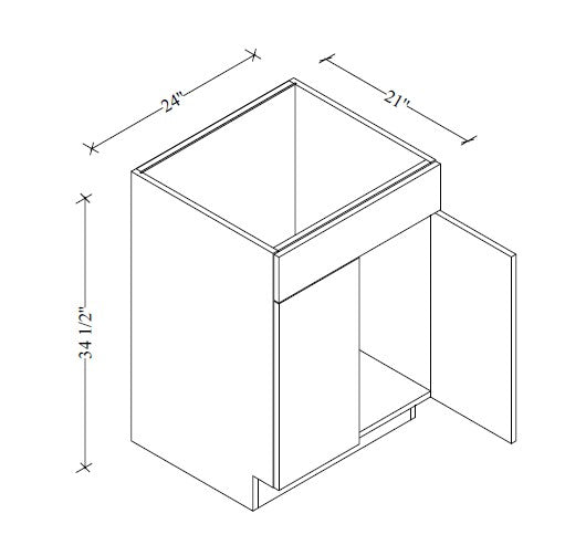 V2421 Vanity Base 24"Wx34-1/2"Hx21"D