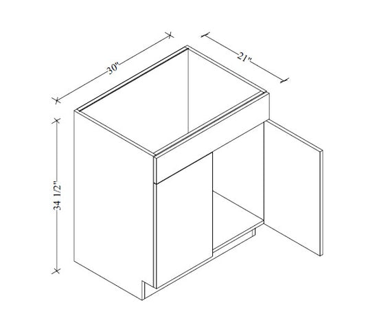 V3021 Vanity Base 30"Wx34-1/2"Hx21"D