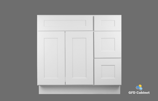 VDB4221R Shaker Style Vanity Sink 3-Drawers Cabinet Right Side Drawer 42"Wx34-1/2"Hx21"D